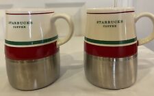 Starbucks Pair Of Travel Mugs With Stainless Steel Bottoms 14 fl oz 2006 picture