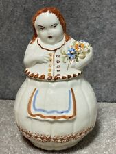 Shawnee Pottery Cooky Dutch Girl Cookie Jar 22k Gold Trim Hand Painted Flowers picture