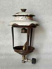 RARE OLD VINTAGE UNIQUE BRAND IRON & PORCELAIN ENAMEL LANTERN LAMP HEAD picture