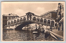 RPPC Venezia Venice Italy Ponte Di Rialto Gondola Real Photo Postcard picture