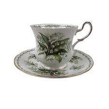 Queens Special Flowers Bone China Tea Cup Saucer Set Lily Of The Valley Rosina picture