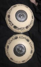 Vtg 1940's 1950's Art Deco style ceiling light shade, Daisy's, Cream color  picture