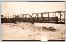 Wausau Wisconsin RPPC Flood Wreckage at Railroad Yards early 1900s Real Photo picture