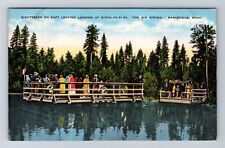 Manistique MI-Michigan, Sightseers Raft Leaving Kitch-iti-ki-pi Vintage Postcard picture