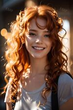 Fantasy Redhead Girl Model Photo Risque 4x6 Art Print A2345 picture