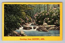 Gentry AR-Arkansas, Scenic Waterfall, Antique, Vintage Souvenir Postcard picture