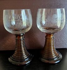 German Roemer Amber Beehive Wine Glasses  picture
