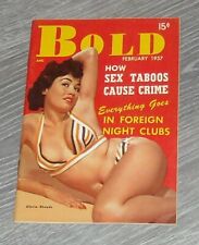 BOLD DIGEST MEN's PINUP MAGAZINE fEBRUARY 1957 TOP 10 ATHLETES BROADWAY MURDER picture