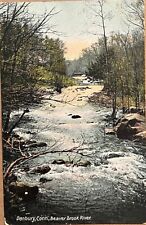 Danbury Conneticut Beaver Brook River Scenic Antique Vintage CT Postcard 1908 picture