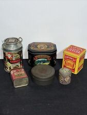 Lot 6 Vintage Metal Tins Boxes Containers - Tea Film Mints Tabasco Jack Daniels picture