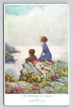 Artist Signed Margaret W Tarrant The Thoughts of Youth Boy & Girl Postcard picture