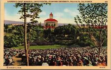 Laurence Frost Memorial Amphitheatre Stanford Palo Alto CA Linen Postcard picture
