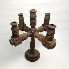 1960s Mexico Wooden Carved Mexico Church Candelabra picture