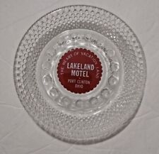 Ashtray Lakeland Motel Port Clinton Ohio Bevelled Clear Glass Vintage picture