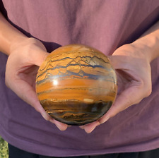 1740g Large Rare Natural Iron Tiger Eye Sphere Polished Crystal Ball Healing picture