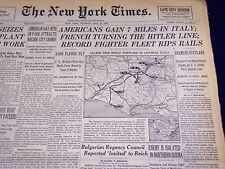 1944 MAY 22 NEW YORK TIMES - AMERICANS GAIN 7 MILES IN ITALY - NT 815 picture