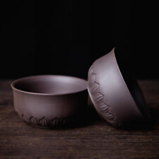 2pcs/lot Real Yixing Zisha Tea Cup 60ml Carved Cup Of Tea Purple Clay Tea Cups picture