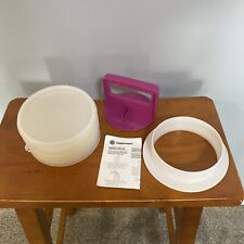 Tupperware Large 5” Hamburger Press + Ring + 3 Keepers + 1 Lid 1925 1926 1927 picture