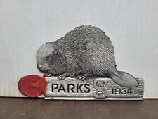 1934 Saskatchewan Provincial Park Beaver Badge for  License Plate Emblem picture