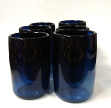 Hand Blown Tumbler Glass Cobalt with Gold Leaf Dust Interior Artist Signed picture