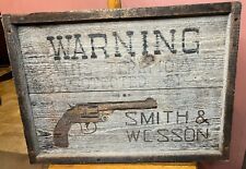 Vintage Hand Carved Smith and Wesson Warning Sign 15