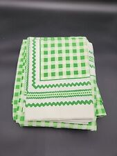 Vintage 60s70s Full Sheet Set 4 Piece Green Plaid picture