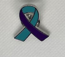 Purple & Teal Awareness Enamel Pin Badge: Suicide Awareness, Domestic Violence picture