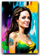 Angelina Jolie Sketch Card Print - Exclusive Art Trading Card #1 PR500 picture