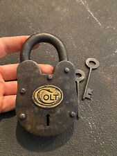 Colt Rifles Padlock Key Lock Lot x2 Keys METAL Gunsmoke Yellowstone Collector picture