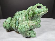 Large Arnels Ceramic Frog Toad Vintage Garden Figurine Dripware Melt Paint  picture