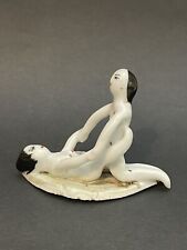 Antique Netsuke-Like Erotic Couple ~ Ceramic Figurine ~ Asian Folk Art Miniature picture