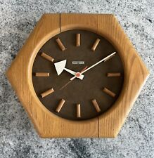 Howard Miller Hexagonal Wood Wall Clock Vintage MCM George Nelson 622 Battery picture