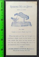 Vintage 1890's Kicking Mule Mechanical Bank Paper Trade Card picture
