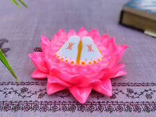 Indian Traditional Lotus Marble Charan Paduka Color Pink For Pooja Accessories picture