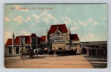Chicago, IL-Illinois, Entrance To Stock Yards Antique, Vintage Souvenir Postcard picture