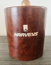 Vintage Harvey's Lake Tahoe Casino Resort Ice Bucket In Brown Vinyl - 7” Tall picture