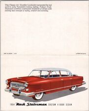 Vintage 1954 NASH STATESMAN Automobile Advertising Postcard Red Car / Unused picture
