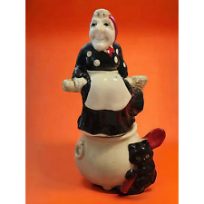 Rare Vintage Fitz and Floyd Witch on Broom Black Cat Caldron Salt Pepper Shakers picture