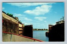Sault Ste Marie ON-Ontario Canada, The Canadian Lock  Vintage Souvenir Postcard picture