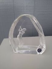 Vintage Darlington Crystal Paperweight With Lady Golfer Signed A Capredoni picture