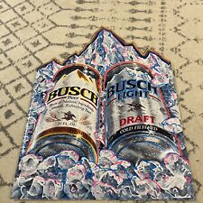NEAR MINT VINTAGE 1991 BUSCH LIGHT BEER CAN EMBOSSED METAL TIN SIGN 29x22” RARE picture