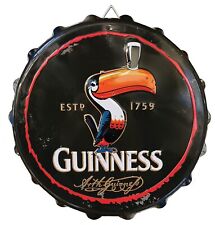 Guinness Toucan EST 1759 Bottle Cap Design Metal Tin Sign 11.5 inches Official picture