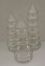 Vintage Glass Christmas Tree Apothecary Jars Lot of 3 picture