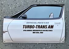 WOW 1980 Pontiac Trans Am Turbo Indy 500 Pace Car Door Style Sign picture