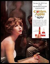 1961 Coty Lipstick Vintage PRINT AD Makeup Golden Apple Red Color Painting picture