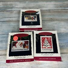 Hallmark US Christmas Stamps Keepsake Ornament Lot Complete Series Mail Carrier picture
