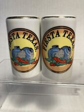 Vintage Fiesta Texas Souvenir Salt and Pepper Shakers Pottery Peppers  3