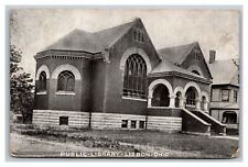 Vintage 1910 Photo Postcard Public Library Building Lisbon Ohio picture