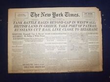 1944 OCT 6 NEW YORK TIMES - TANK BATTLE RAGES BEYOND GAP IN WESTWALL - NP 6634 picture