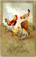 1912 A Joyful Easter Chicks Flowers Forget-Me-Nots Greetings Posted Postcard picture